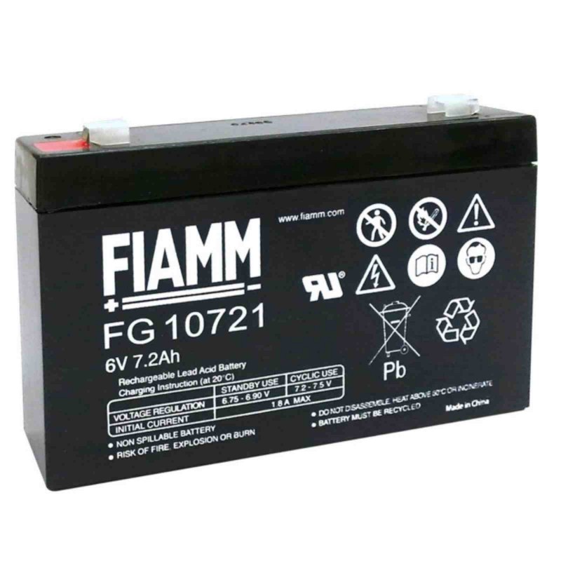 Fiamm  FG10721 6V 7.2Ah batteria AGM VRLA al piombo sigillata ricaricabile