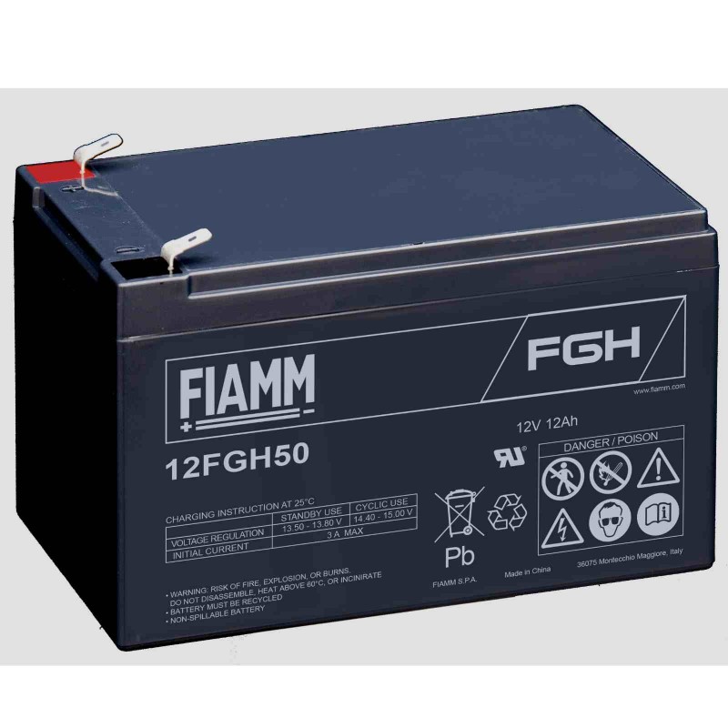 Fiamm  12FGH50 12V 12Ah batteria AGM VRLA al piombo sigillata ricaricabile