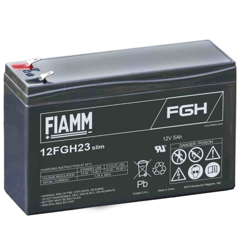 Fiamm  12FGH23slim 12V 5Ah batteria AGM VRLA al piombo sigillata ricaricabile